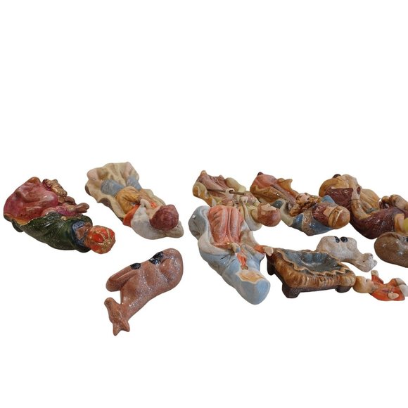 Vintage 11 Piece Ceramic Nativity Figure Set 2" to 8" Hand Painted Christmas - Picture 5 of 10